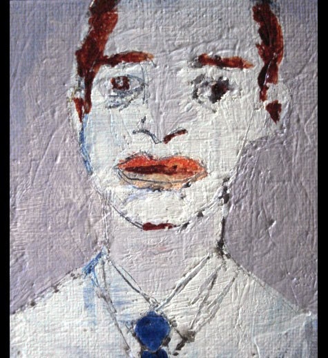 outsider EMERY original painting aceo 'workforce survival 2'