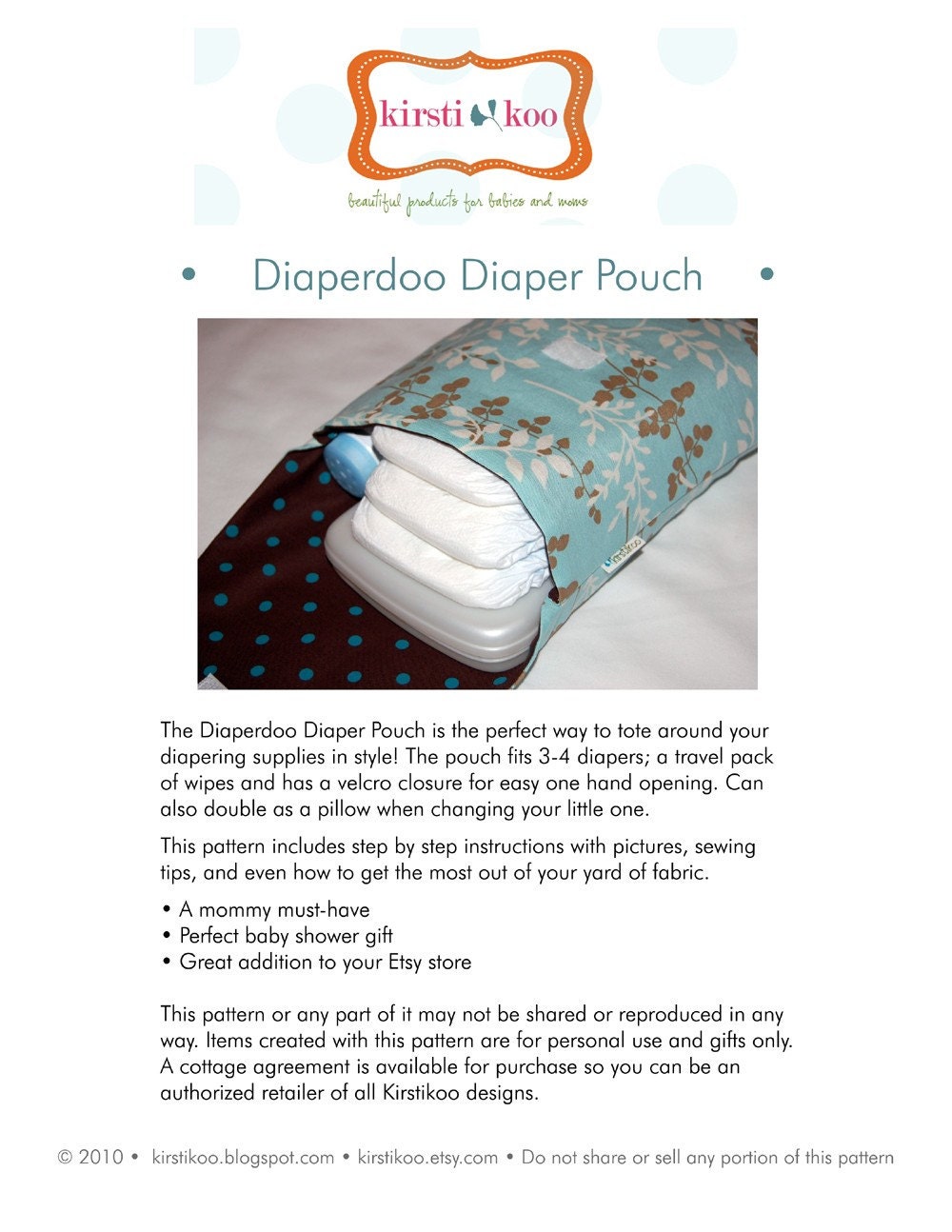 Diaperdoo Diaper Pouch- PDF Pattern