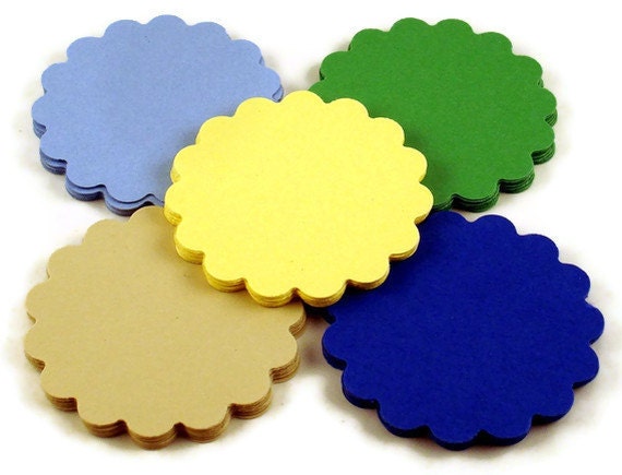 Scalloped Paper Circles in  Trucks and Trains