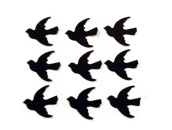 Funfetti Paper Confetti  Doves in  Jet Black