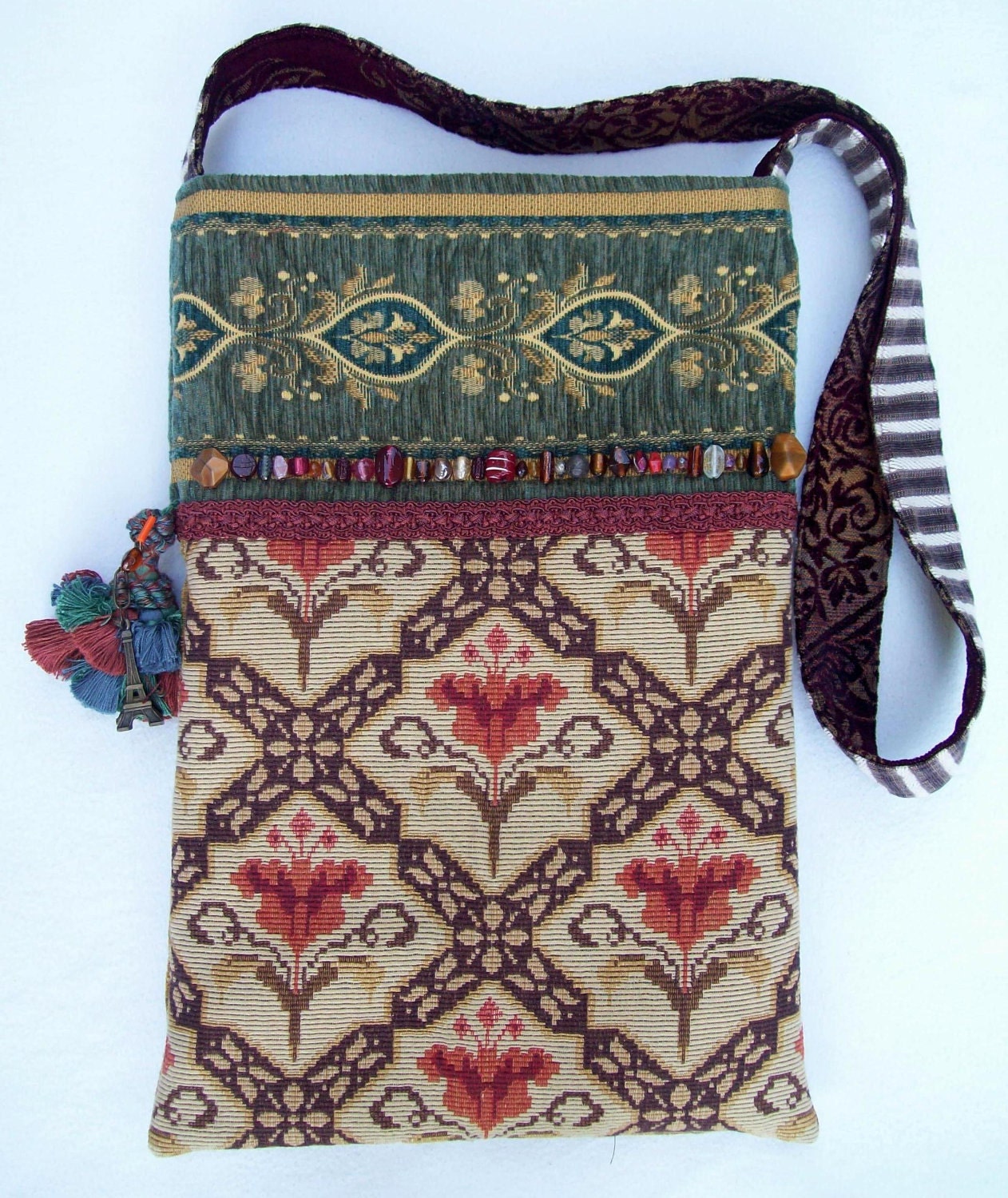Bohemian BAG Beaded Over the Shoulder  Old World  One of a Kind