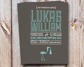 Birth Announcement - "Slugs, Snails and Puppydog Tails" (5x7)