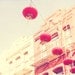 photography, San Francisco Chinatown photograph, red paper lanterns, chinese asian decor, cherry tangerine orange California Lunar New Year