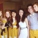 Lace and Linen Dress Mustard Yellow Off Shoulder