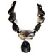 Necklace, Gemstone, Chunky Statement, Big Bead JewelryChunky Petrified Wood Necklace with Druzy Agate Pendant