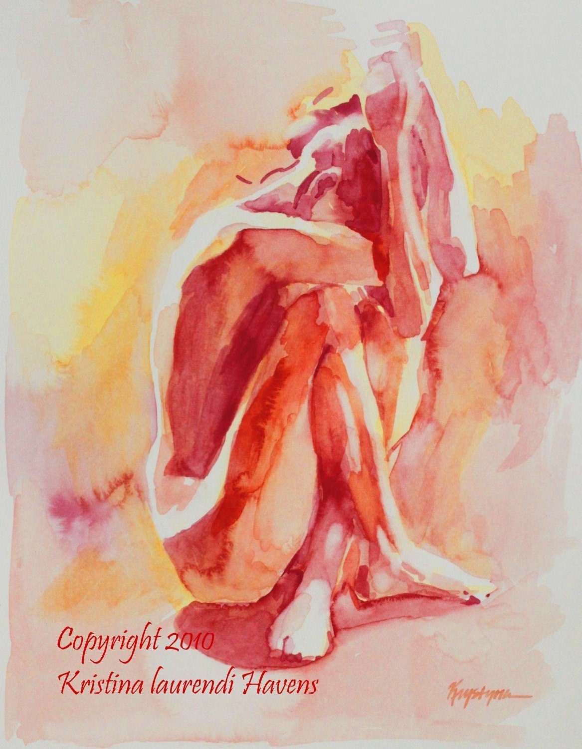Hiding Figure Intense Reds and Orange - Fine Art Print