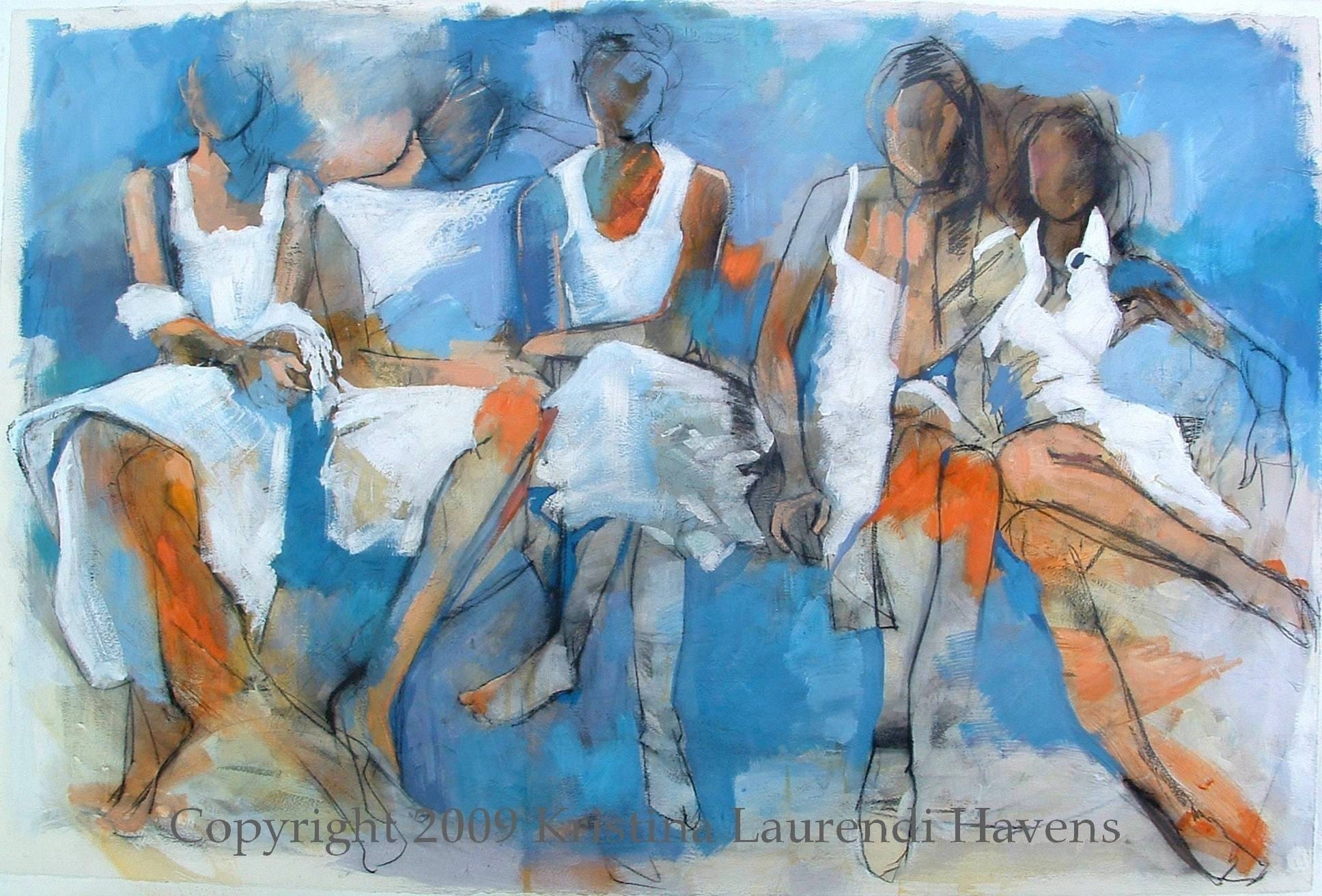 Fine Art Print - Women in White Dresses with Turquoise - "It's Not About You"