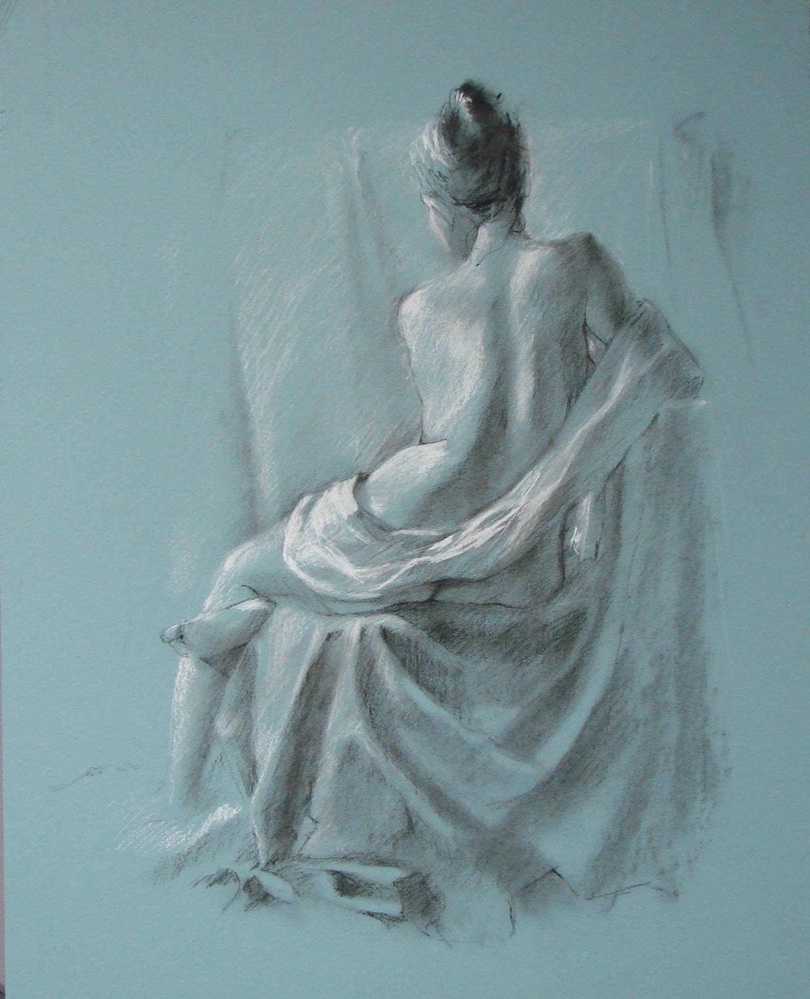 Figure Art - Female Nude with Drapery open edition print