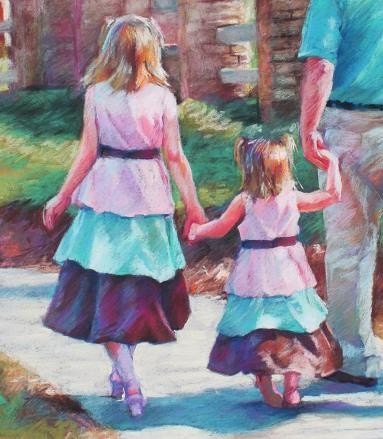 Custom Family Portrait in Pastel from Your Photograph
