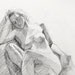 Figure Drawing - Original Graphite Sketch Nude Female Model with Dreads