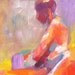 Colorful Abstract Painting of Female Nude Original Oil Painting Art