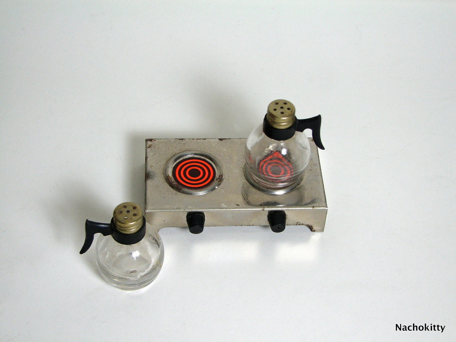 Salt & Pepper Coffee Pot Stovetop Vintage Set