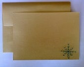 Hand embroidered flat card - Snowflake (Free Ship)