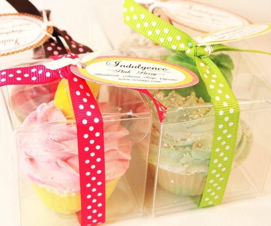 Raspberry Chocolate Truffle Mini Handmade Artisan Soap Cupcake