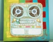 Vintage Tape Recorder Original Painting