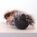 Mini Felted Purse in Dark Cocoa (with Cream and Cocoa-Brown Feather Trim) - New Year's Accessory