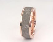Rose Gold inlaid with Meteorite