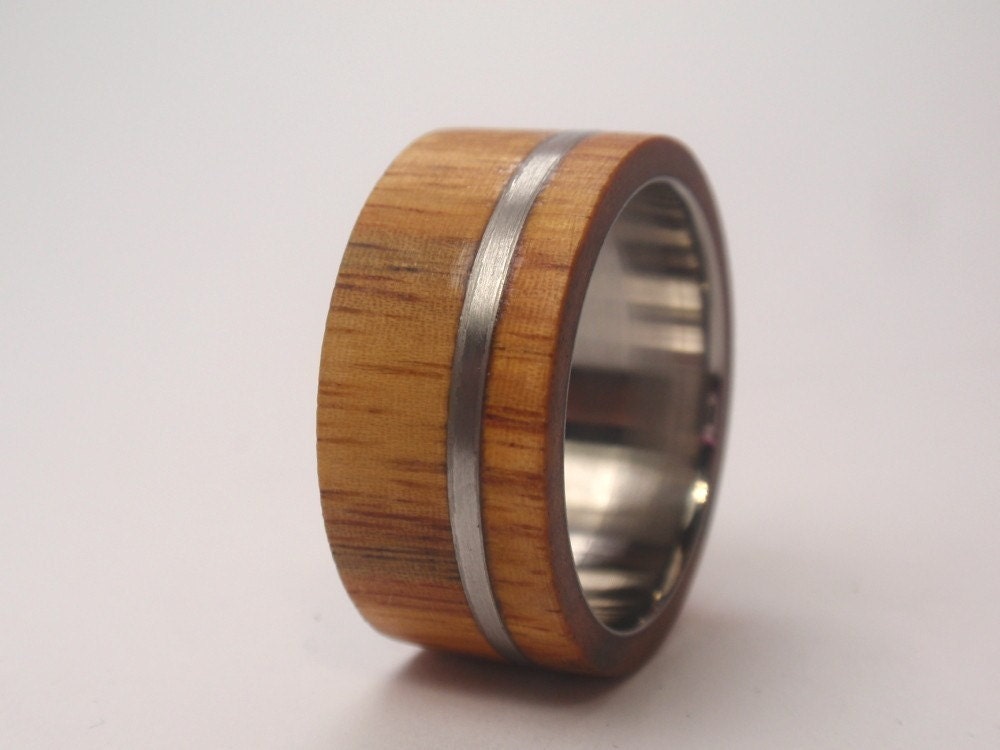 Wood Ring Titanium Ring - Wooden Wedding Band Ironwood