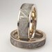 Two Meteorite Wedding Rings inlaid in 14K White Gold