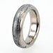 Meteorite Ring inlaid in Wavy Platinum / Solid Meteor Wedding Band inlaid Platinum Ring / (single ring)
