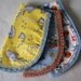 Baby Dolphin Burp Pad Cloth is handmade and perfect for the little person in your life made in the USA a blue hand crocheted edge