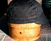 tone on tone black cotton Handmade cycle cap
