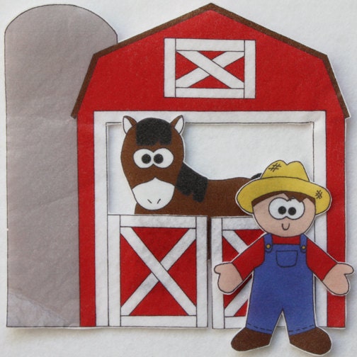 On McDonalds Farm -  ePattern for Print and Play Felt Figures
