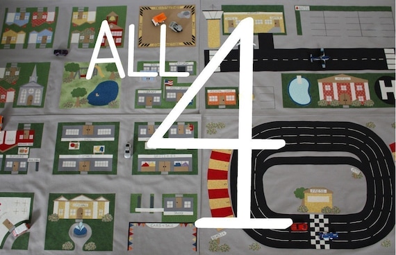 All of Toy Car Town - 4 ePatterns for Toy Car Play Mats
