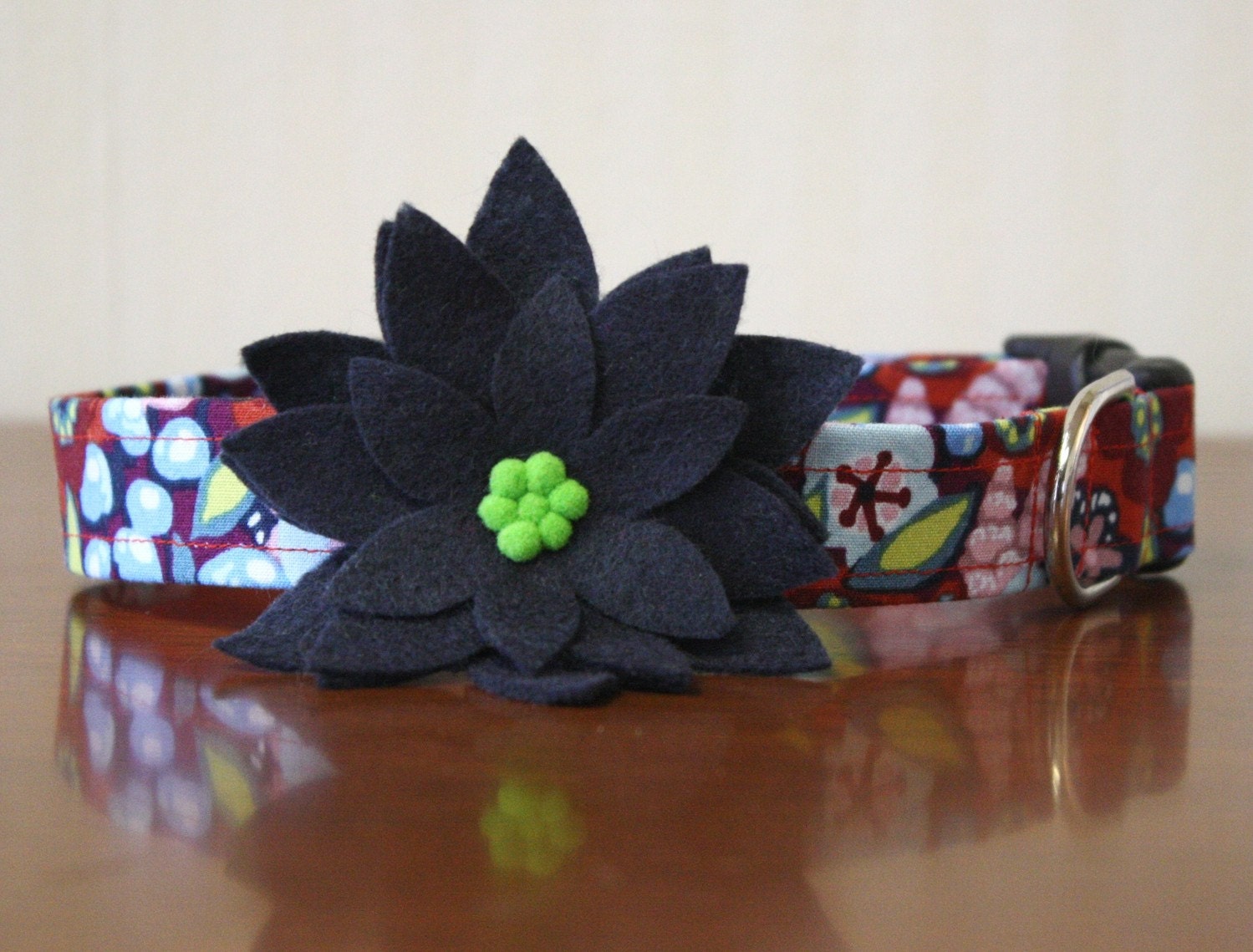 Spunky Bruiser Custom Flower Dog Collar