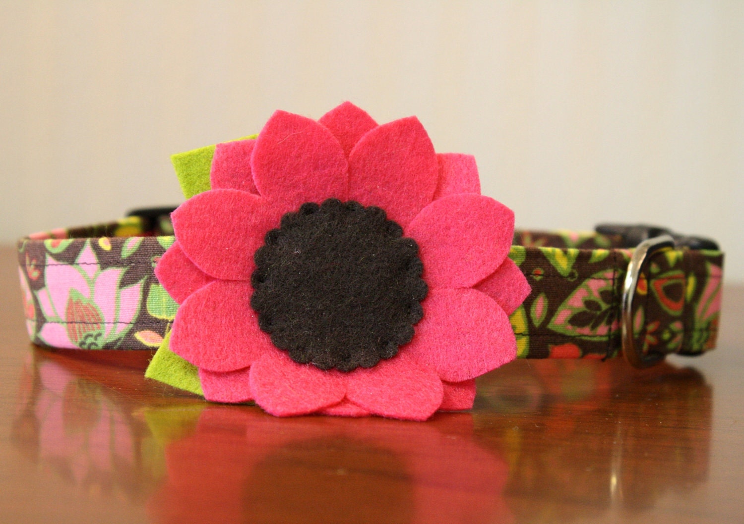 Flower Dog Collar - Fall for Pink