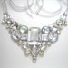 Crystal AB Necklace, Rhinestone Bib Necklace, Bridal Jewelry, Clear Rhinestone Necklace