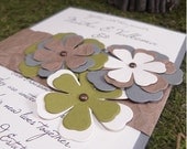 Recycled Wedding Invitation with Flowered Band