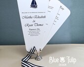 Preppy Sailboat Nautical Wedding Fan Program