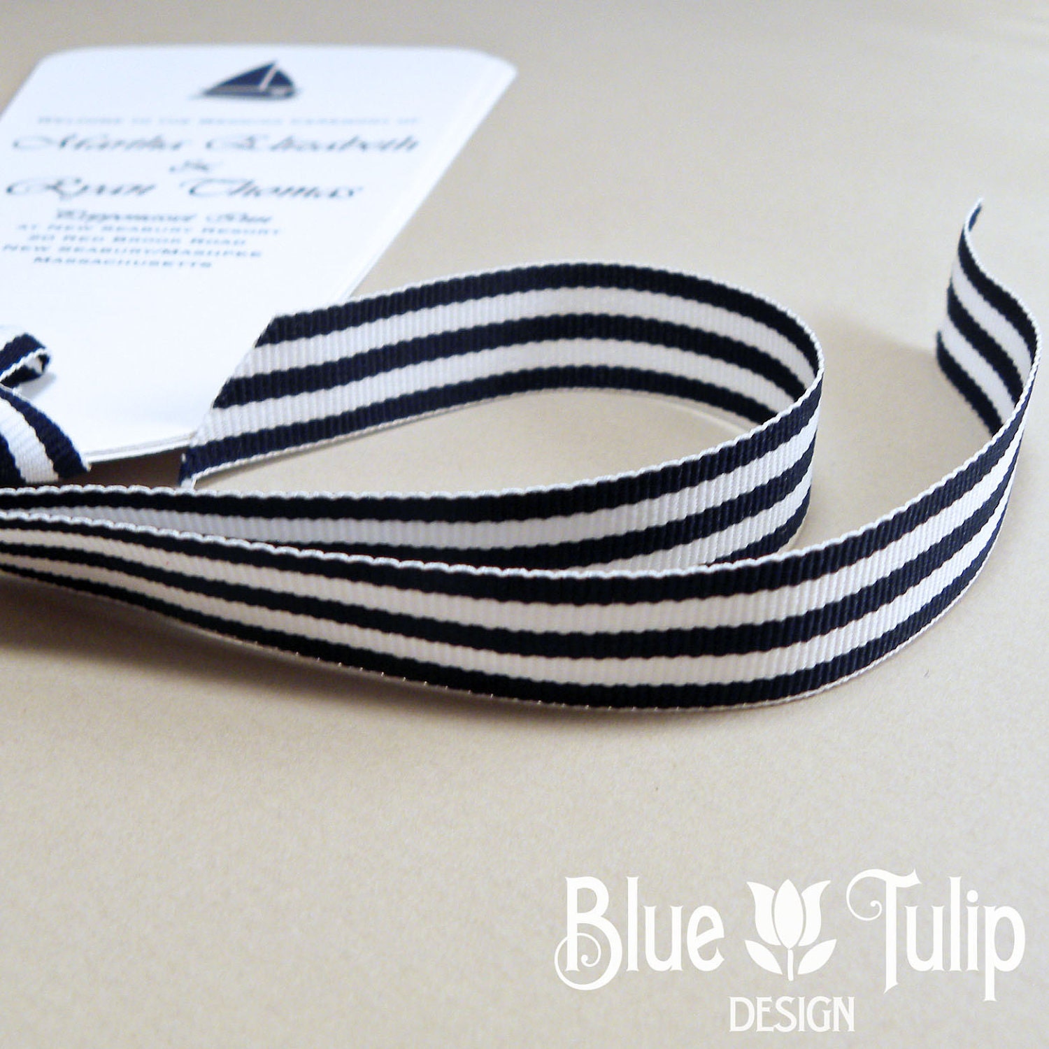 Preppy Sailboat Nautical Wedding Fan Program