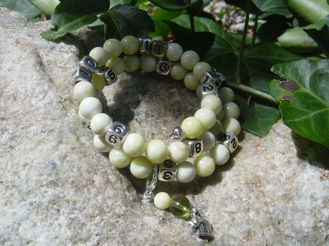 Peridot Jasper 8mm Light Green Gemstone Nursing Reminder Bracelet