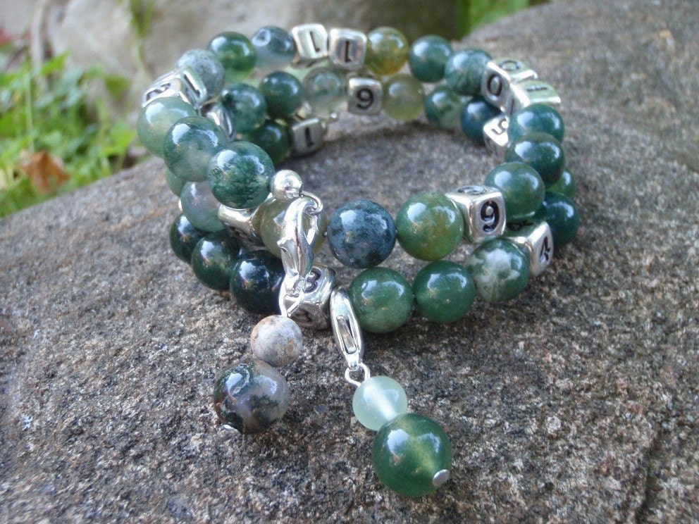 Moss Agate Nursing Bracelet- keep track of so many things- 8 glasses of water per day, dirty diapers, keep track of when meds were taken...