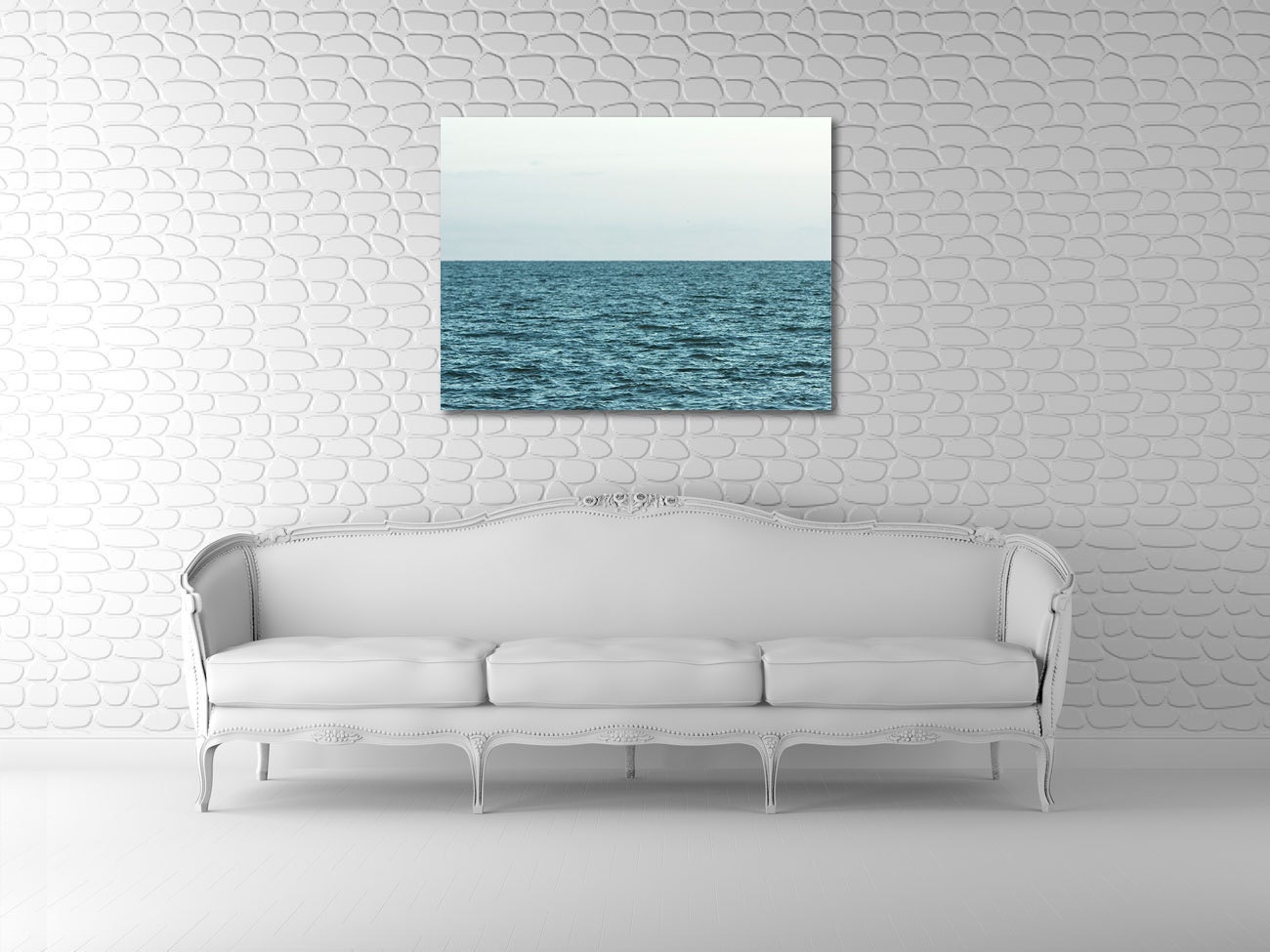 Large Ocean Art - Peaceful Minimalist Teal Ocean on 30x40 Gallery Wrapped Canvas - Uninterrupted 2 - Original Fine Art Photograph