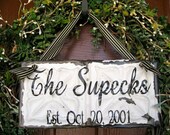 Family Established Sign made with Antique Ceiling Tin
