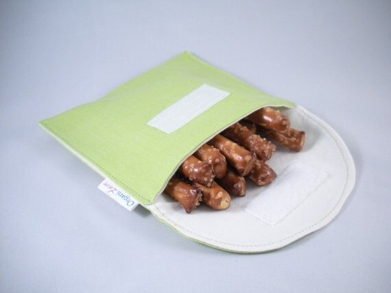 Organic Snack Bag - Lime --- NO plastic