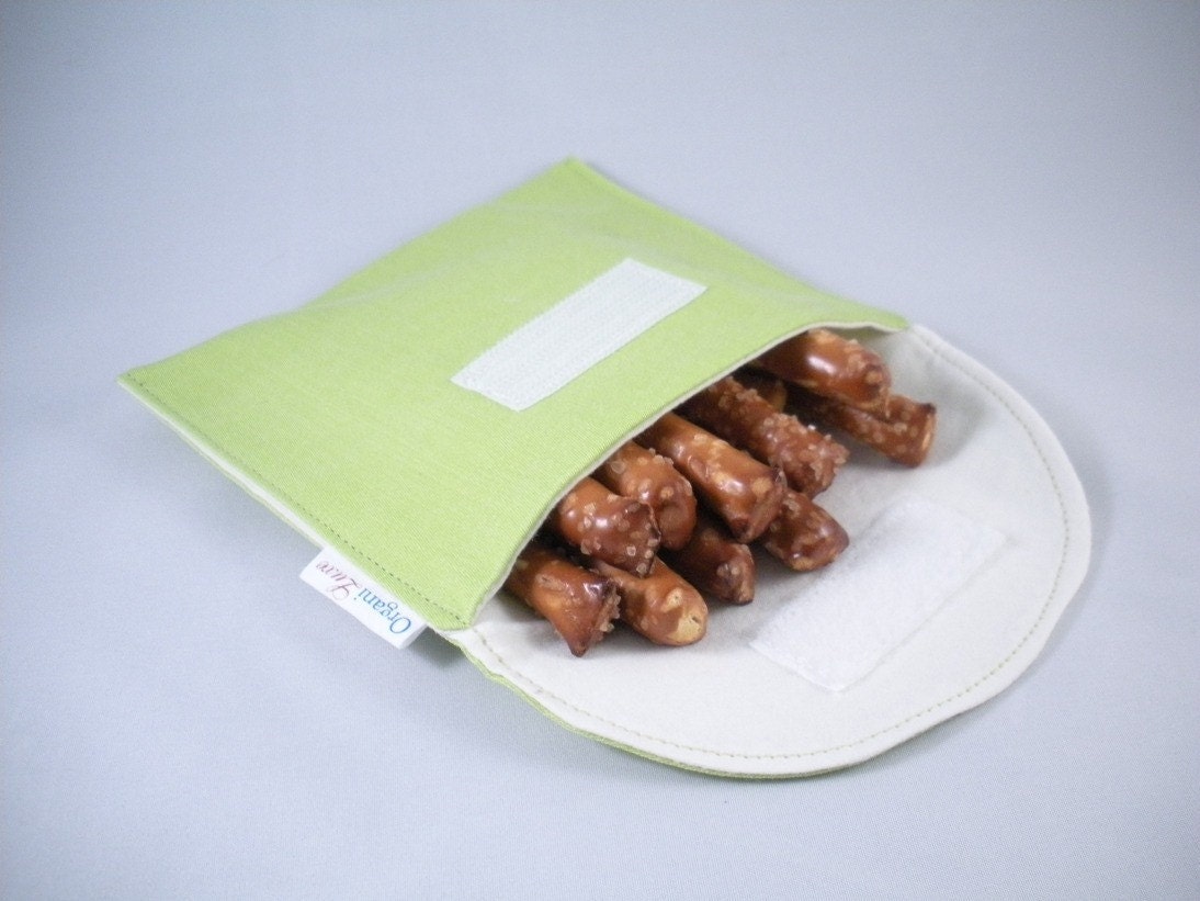 Organic Snack Bag - Lime --- NO plastic
