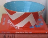 Berry Bowl in Buckley Chevron Coral