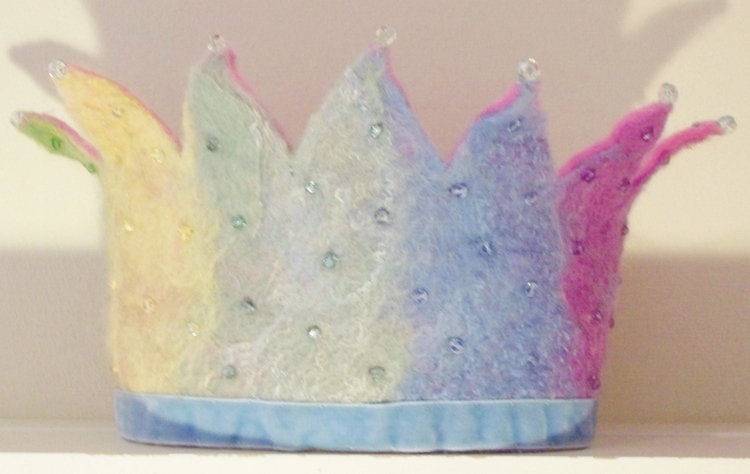 Pastel Rainbow Beaded Waldorf Crown