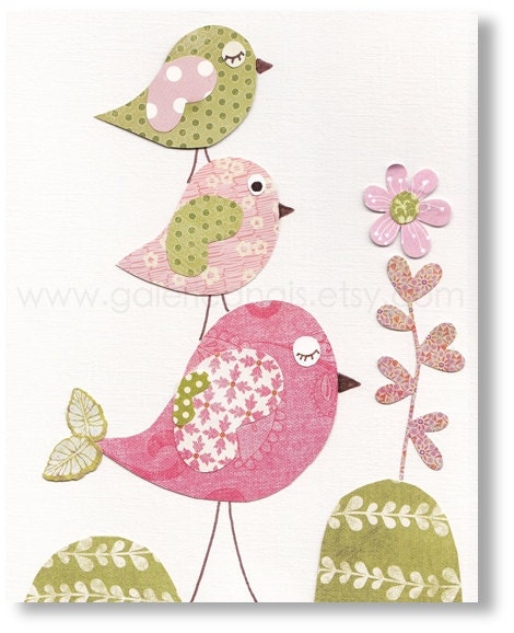 Nursery art print, nursery decor, baby nursery print, kids art, kids room decor, nursery wall art, Bird, Tendresse 8x10 print from Paris
