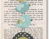 Nursery art print, nursery decor, baby nursery print, kids art, kids room decor, Bird, French Fairy Tale 8x10 print from Paris