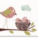 Nursery print, childrens art print, kids room decor, baby nursery wall art, nursery girl room, Birds, Warm and Cozy 8x10 print