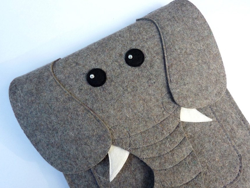 Elephant MacBook Air 13 inch sleeve - Gray felt