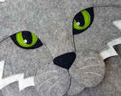 Cat MacBook Pro 13 inch sleeve - Gray felt - Made to order