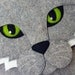 Cat MacBook Air 13 inch sleeve - Gray felt - Made to order