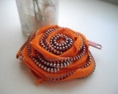 Bright Orange zipper pin for wedding millinery or anywhere you can imagine handmade
