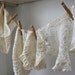 vintage doilies, set of 4. 1930s - 1950s. oat, flax, cream.